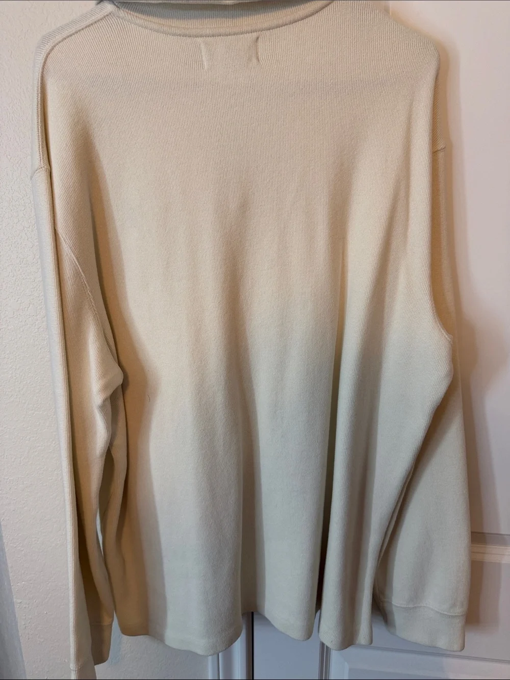 Polo by Ralph Lauren Cream Zip-Neck Sweater with Navy Pony